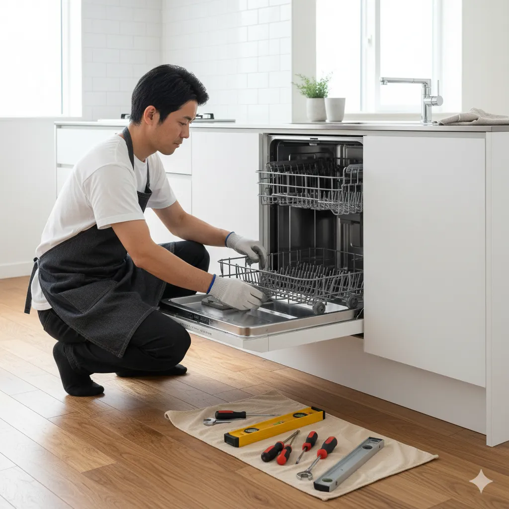 フロントオープン食洗機設置画像