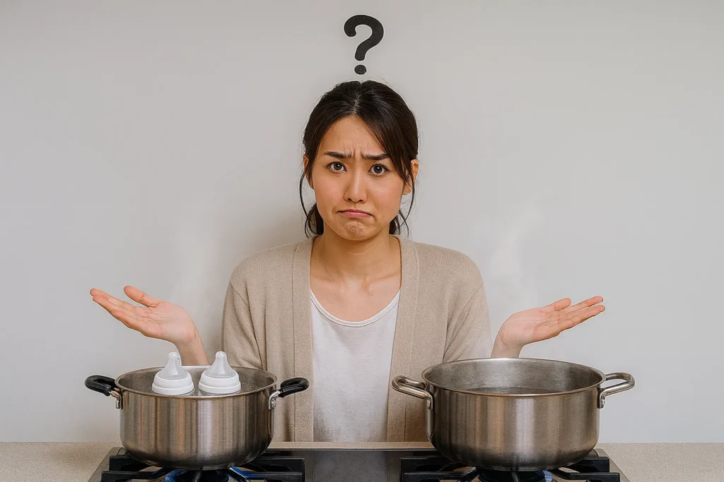 哺乳瓶消毒鍋を分ける?