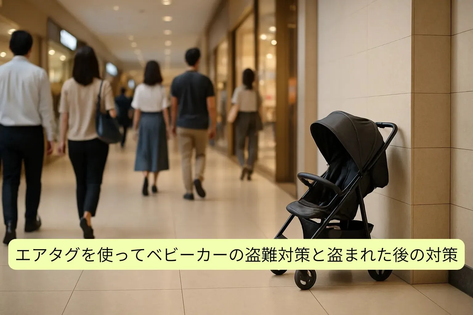 エアタグを使ってベビーカーの防犯対策と盗まれた後の対策
