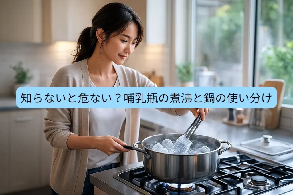 知らないと危ない？哺乳瓶の煮沸と鍋の使い分け
