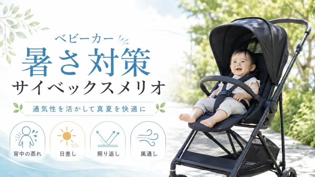 ベビーカー暑さ対策サイベックスメリオのアイキャッチ画像
