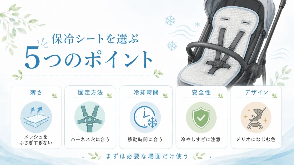 メリオに合う保冷シートを選ぶ5つのポイント